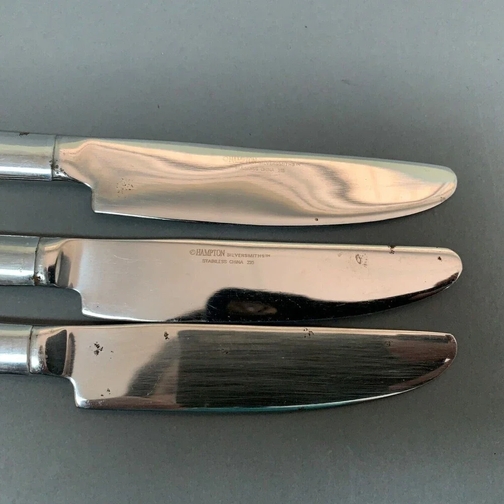 Hampton Silversmiths Park 235 Stainless China New French Solid Knives Lot of 3